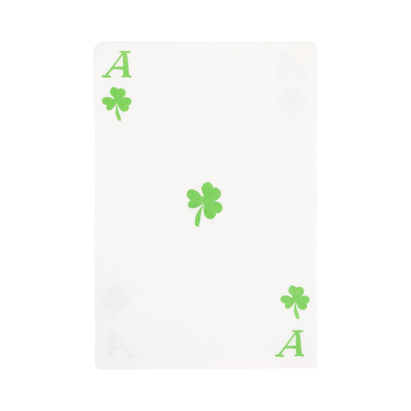 Ace of clovers St. Patrick’s Day dinner napkin with green playing card design