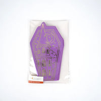 All Hallows Eve Guest Towels | Purple Coffin Napkins with Gold Foil Haunted House | Pack of 16 | Adult Halloween Bar Cart Décor, Spooky Chic Party