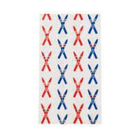 Après Ski guest towel with red and blue crossed ski pattern