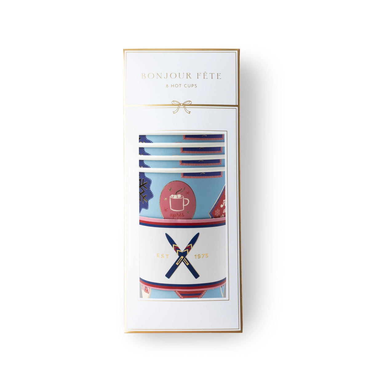 Apres Ski hot cups shown in packaging