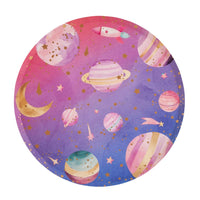 8 inch galaxy paper plate with planets stars and rocket design
