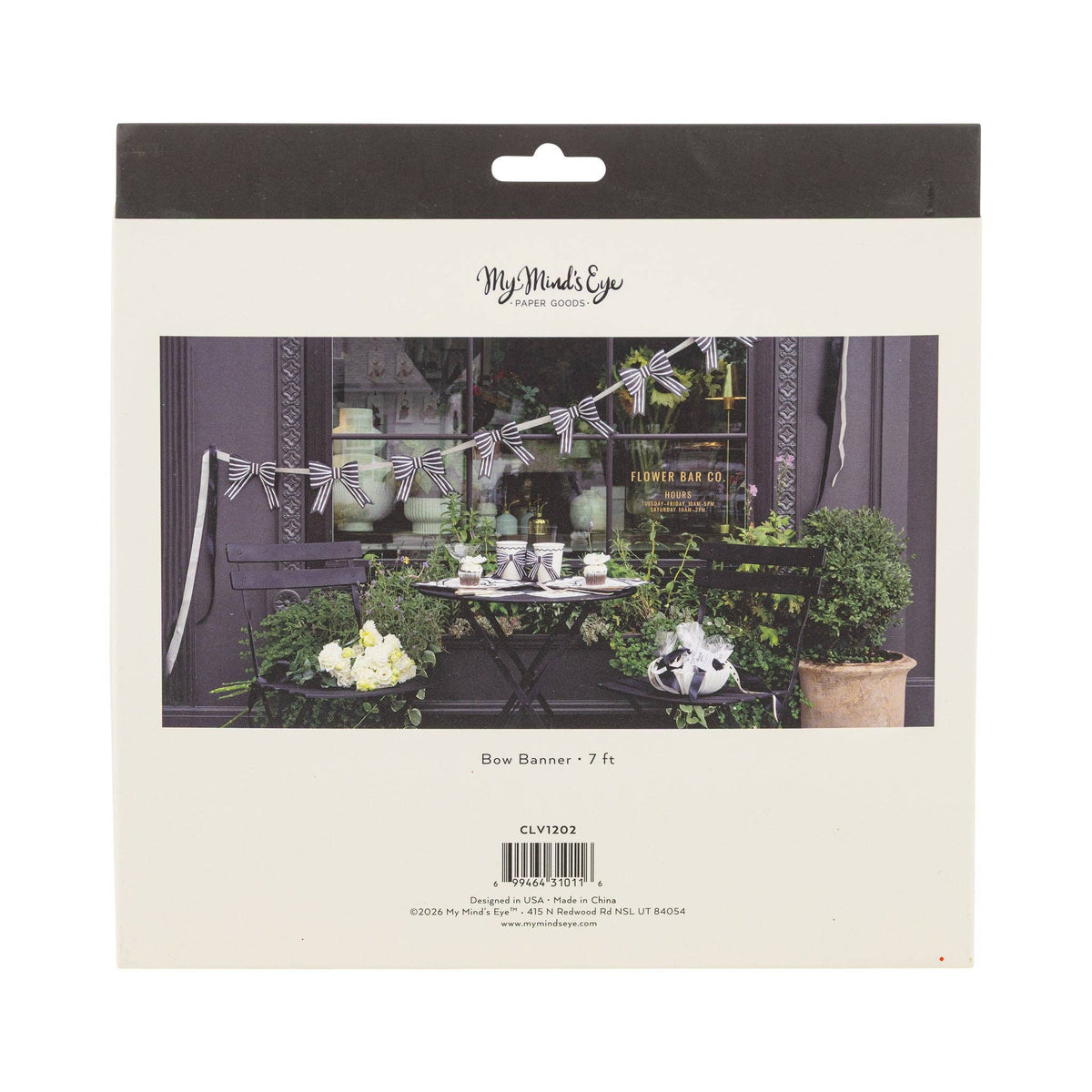 Black and White Bow Valentine's Banner