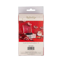 Back packaging view of Red & White Fan Bunting Banner featuring product label and display photo.
