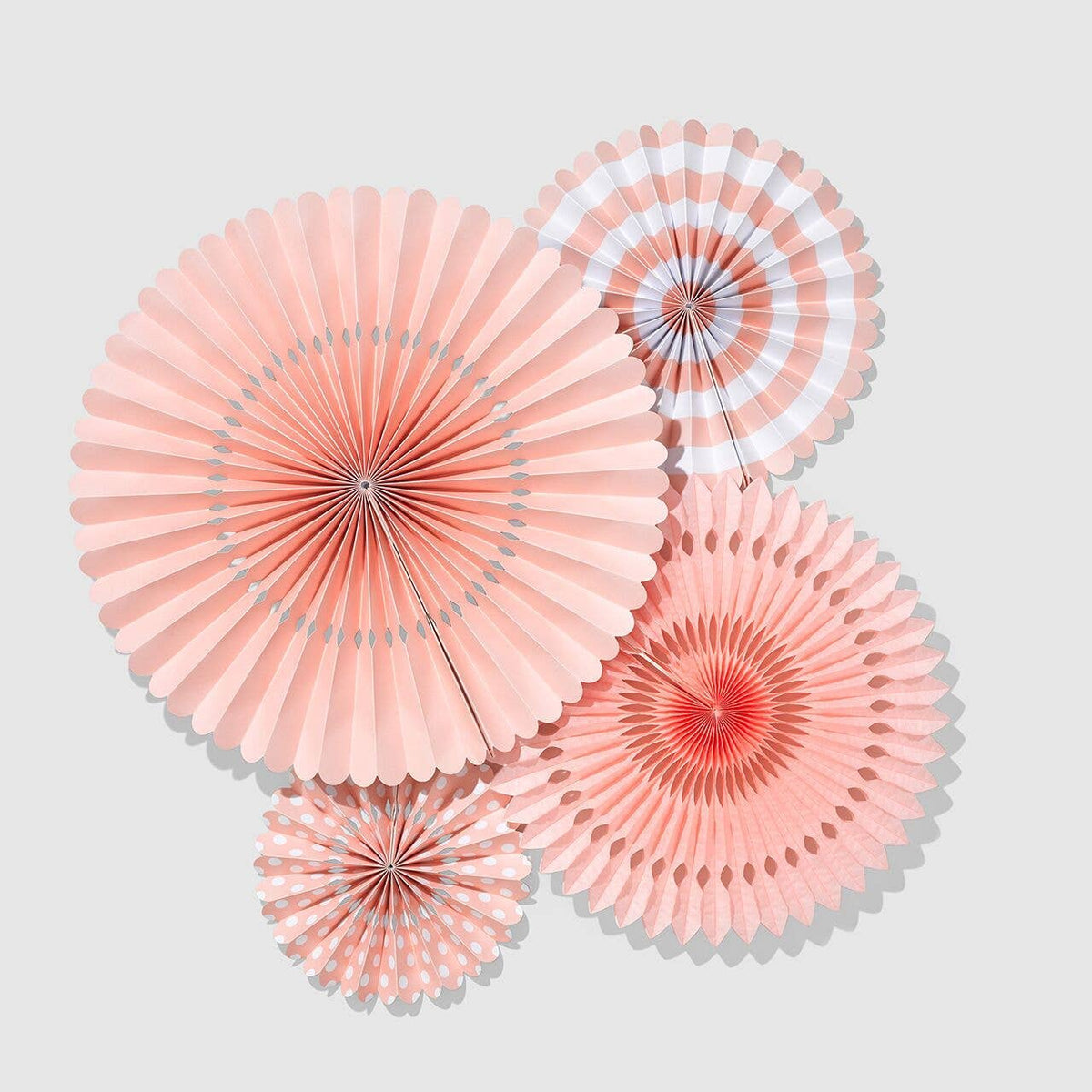 Pale Pink Party Fans - Blush Paper Fan Backdrop (4pk)