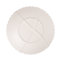 Back of the bamboo plate showing the plain cream underside and dividers.
