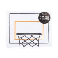 Packaged set of Slam Dunk basketball backboard placemats for sports parties