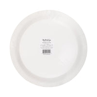 Back of package for 9-inch basketball paper plates—8 count.