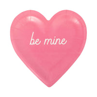 Pink heart shaped plate with be mine message