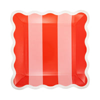 stripe plate in red and pink

