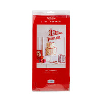 Retail package of Believe and North Pole felt pennant set with red and white holiday designs.