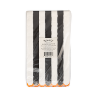 Pack of black and white striped paper napkins with a brand label My Mind's Eye