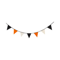 Single strand product image of 6-ft felt triangle Halloween banner on white background.