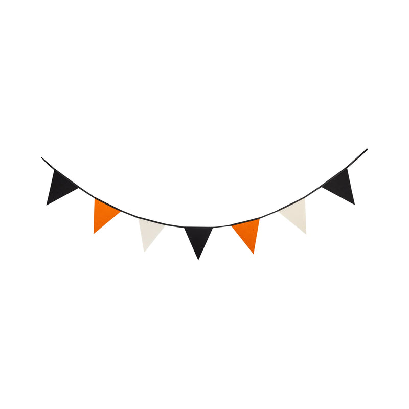 Single strand product image of 6-ft felt triangle Halloween banner on white background.
