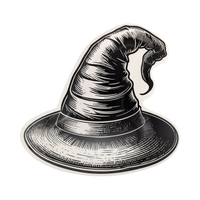 Top shot of a single black witch hat–shaped paper plate on a white background, showing the full pointed-hat silhouette.