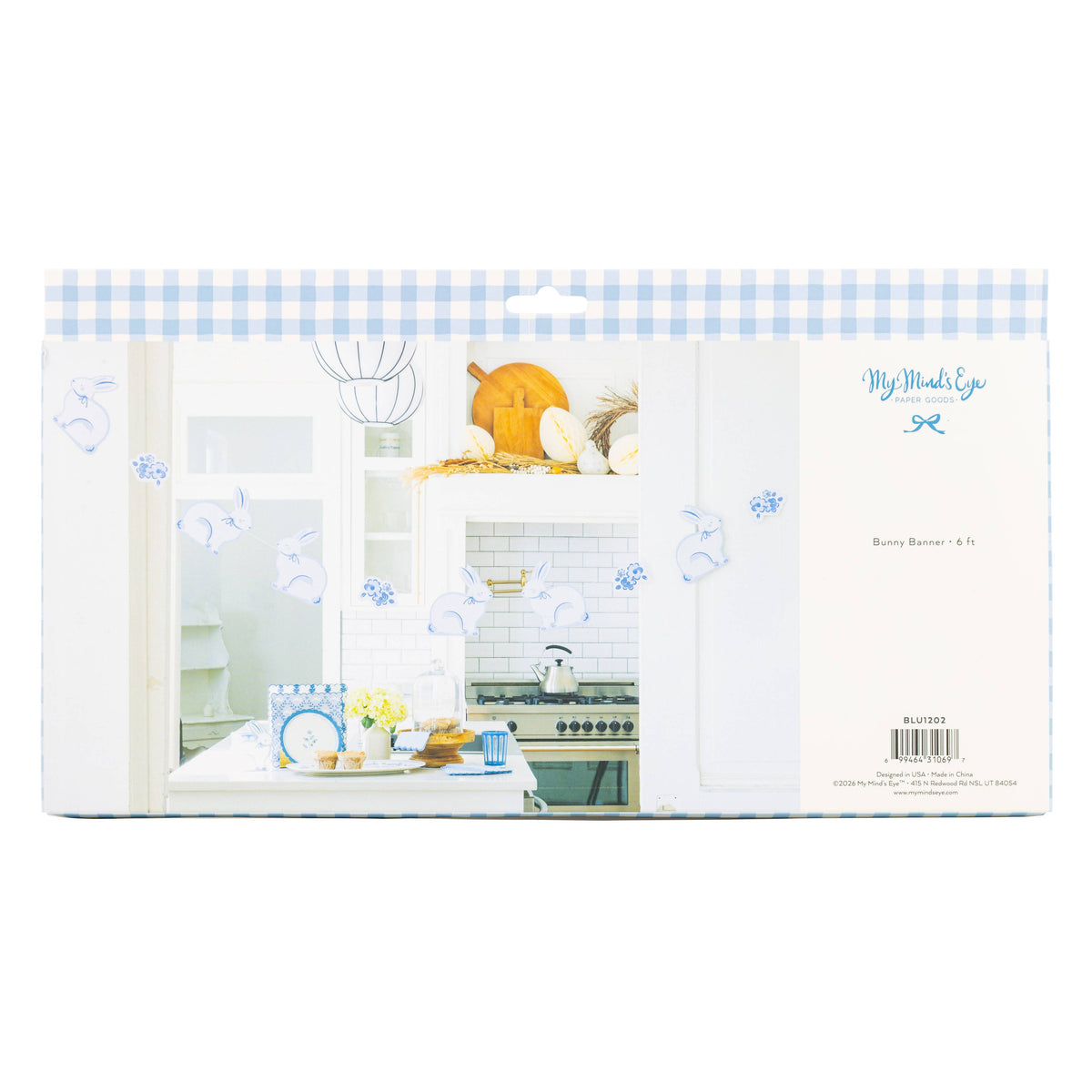 Back packaging showing full bunny banner display and product details.