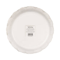 The back of the My Mind's Eye retail packaging for 8 Blue Gingham Pattern plates showing the item number and dimensions.