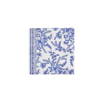 Blue toile large napkin with detailed blue floral pattern