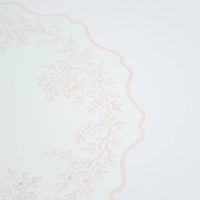 Close-up of the delicate floral linework