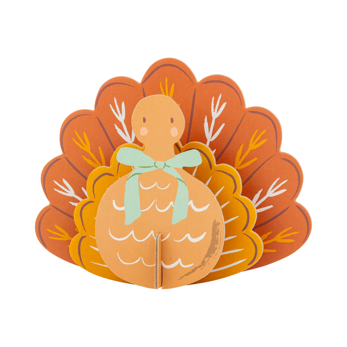 3d Build-a-turkey DIY craft kit pieces, showing the chipboard turkey parts.