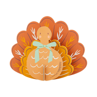 3d Build-a-turkey DIY craft kit pieces, showing the chipboard turkey parts.