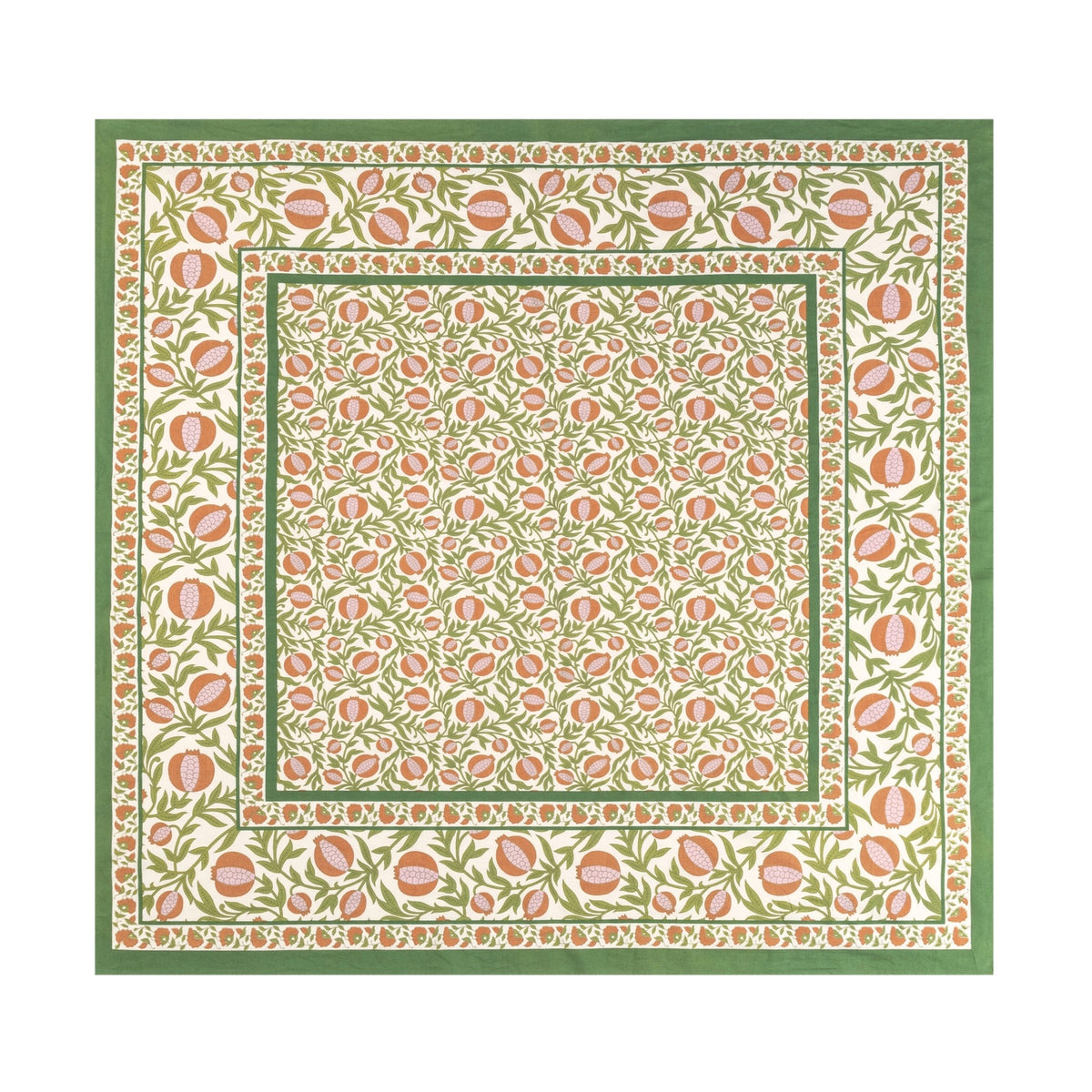 Spring floral tablecloth on an Easter tablescape.