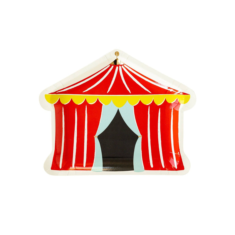 Carnival tent shaped paper plate.
