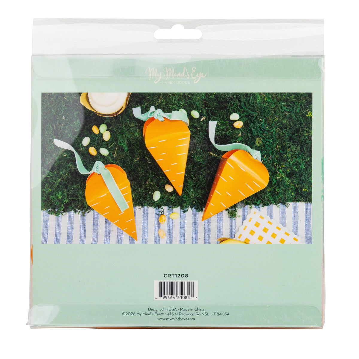 Back of packaging showing product details and photo of assembled carrot boxes