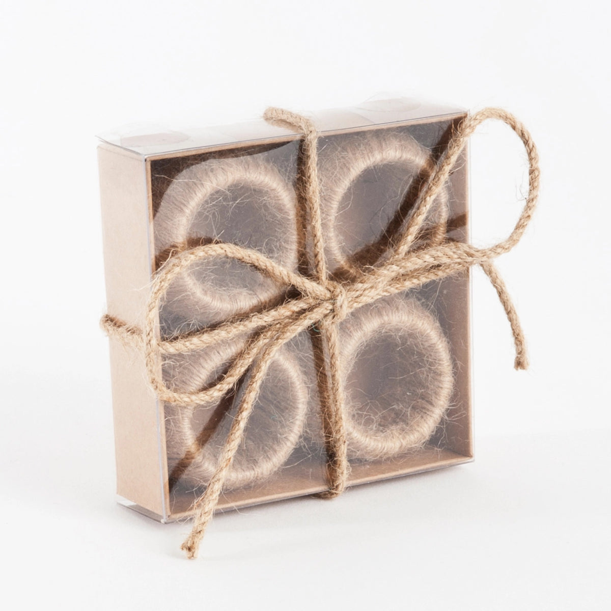 Set of 4 jute napkin rings - perfect for a boho tablescape.
