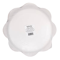 Back of cherry pattern plates packaging with product label.