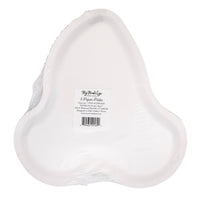 Back view of cherry shaped plates packaging showing product label.