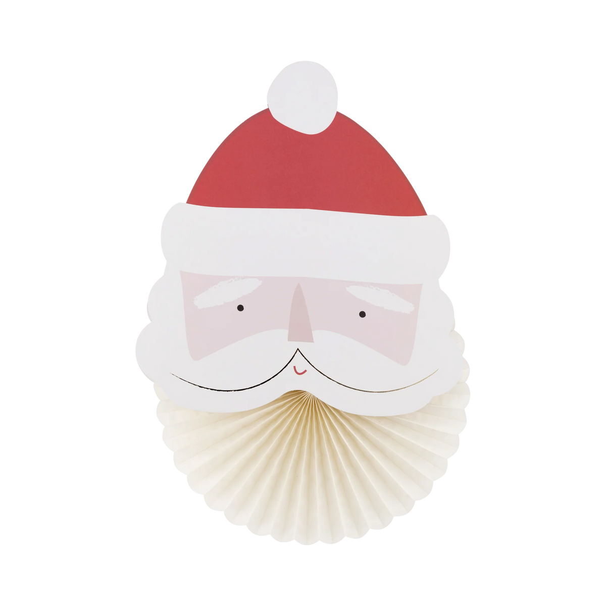 Close-up of Santa with cream tissue beard from Christmas wall decor set