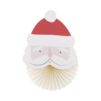 Close-up of Santa with cream tissue beard from Christmas wall decor set