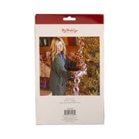 Back of a Christmas paper chain kit package showing the finished garland