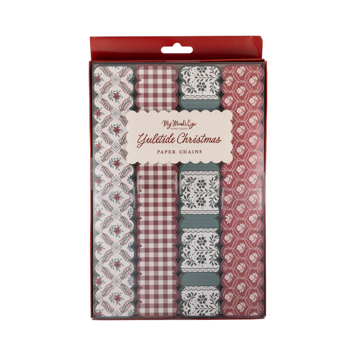 Christmas paper chain kit in retail packaging, front view