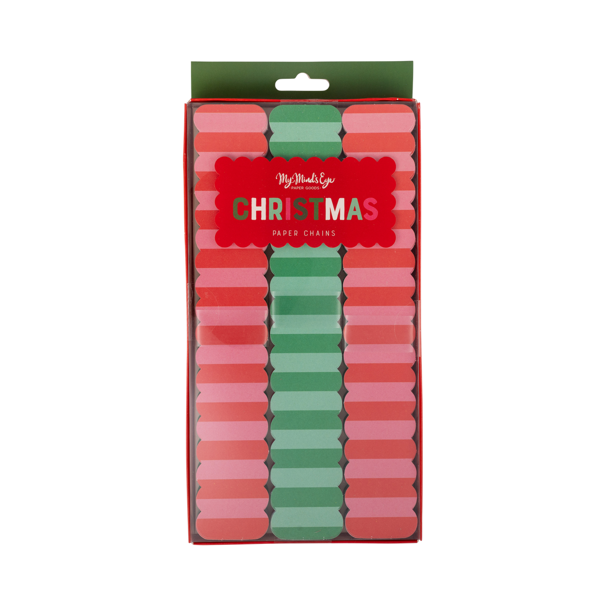 Christmas paper chain kit in retail packaging with header card