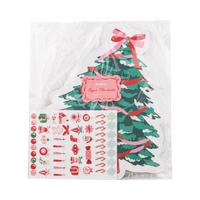 Christmas tree placemats and stickers in retail packaging with header card