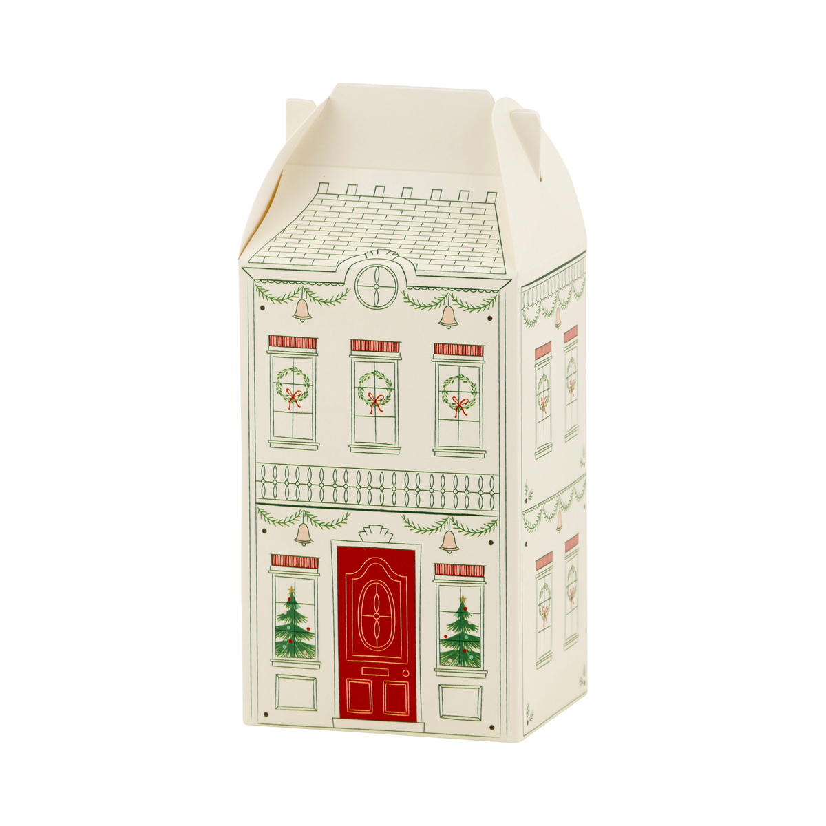 Cream house-shaped Christmas advent treat box