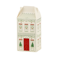 Cream house-shaped Christmas advent treat box