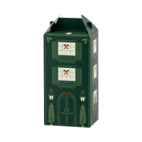 Dark-green house-shaped Christmas advent treat box