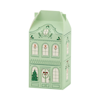Mint-green house-shaped Christmas advent treat box