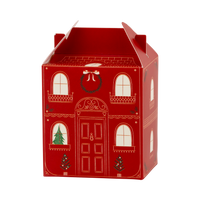 Red house-shaped Christmas advent treat box