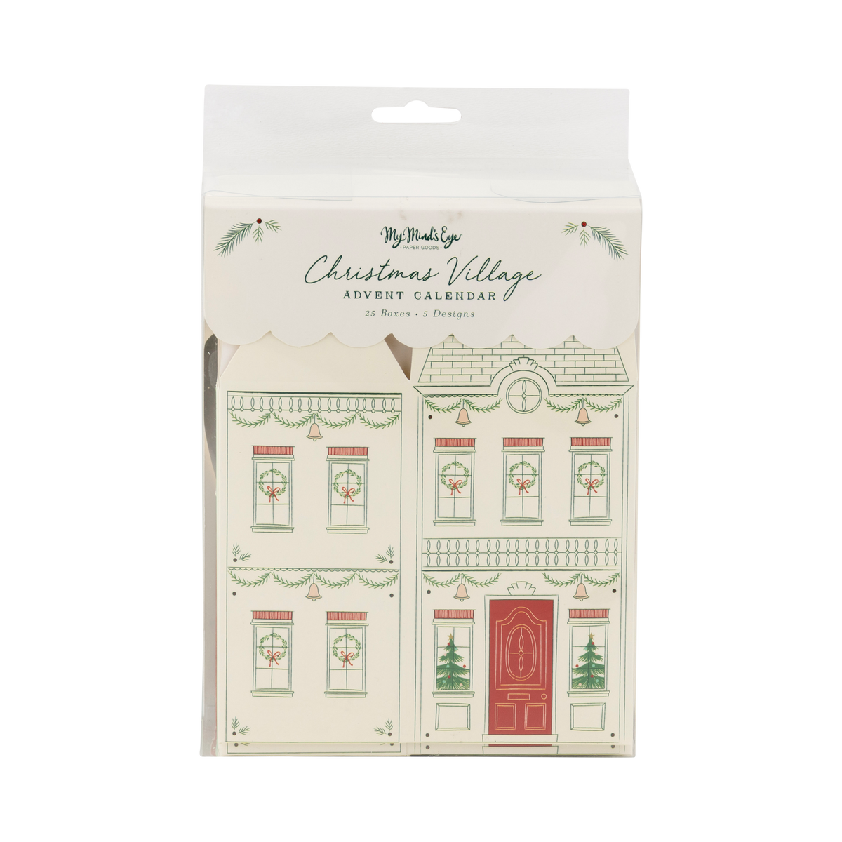 Christmas Village advent treat box packaging sleeve front