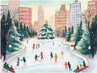 City Sidewalks Ice Skating Glitter Jigsaw Puzzle (500 Pieces)