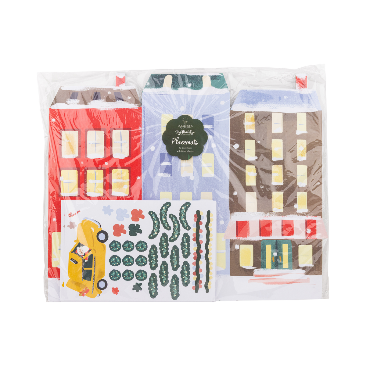 City Sidewalks placemats and sticker sheets in retail packaging with header card