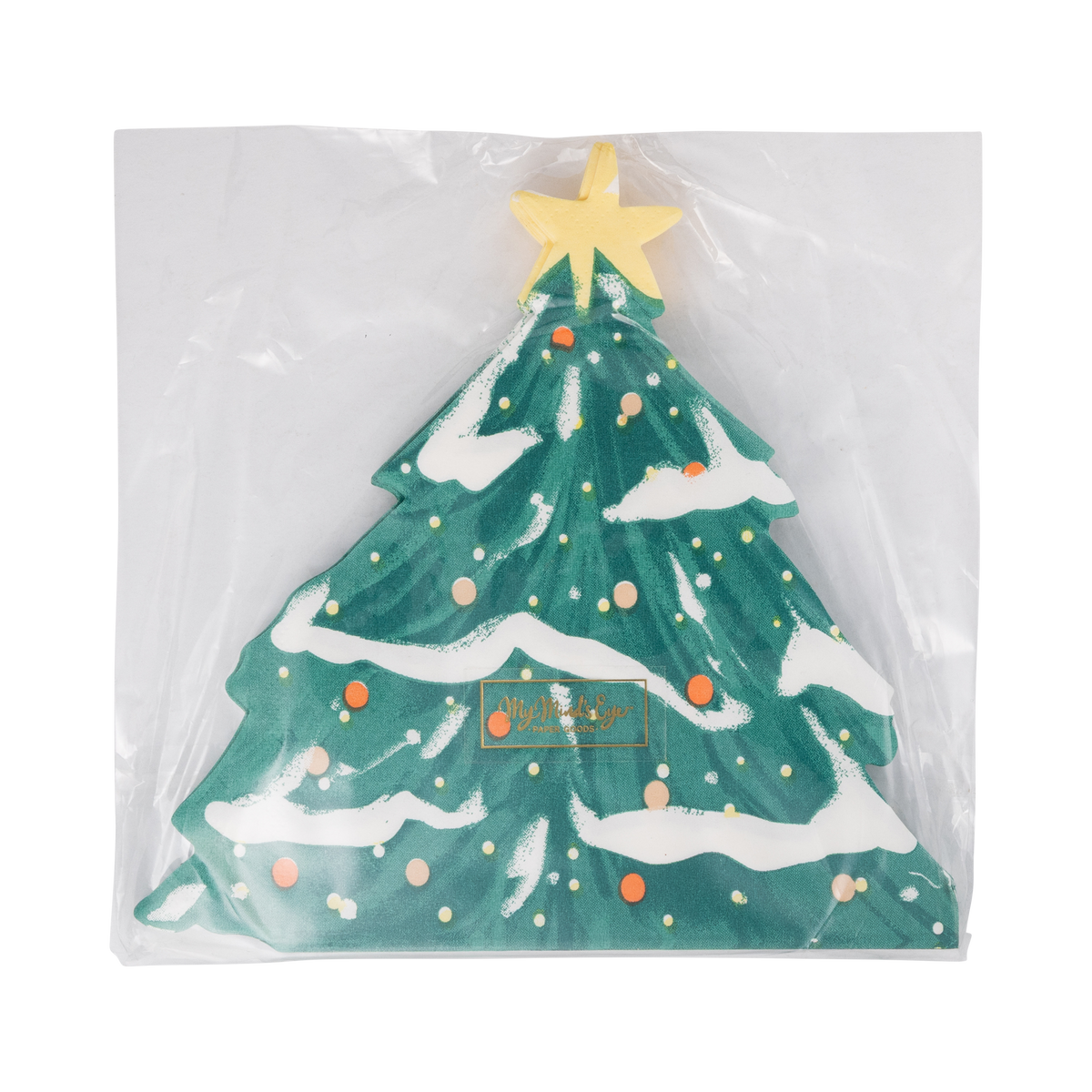 City Tree shaped Christmas napkins in retail packaging front with header card