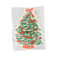 Classic Christmas tree shaped napkins in retail packaging