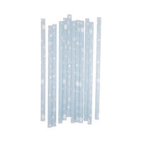 Set of 12 Color Changing Reusable Straws laid out flat showing star and moon patterns.