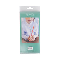 Back of packaging showing reusable straw set details.