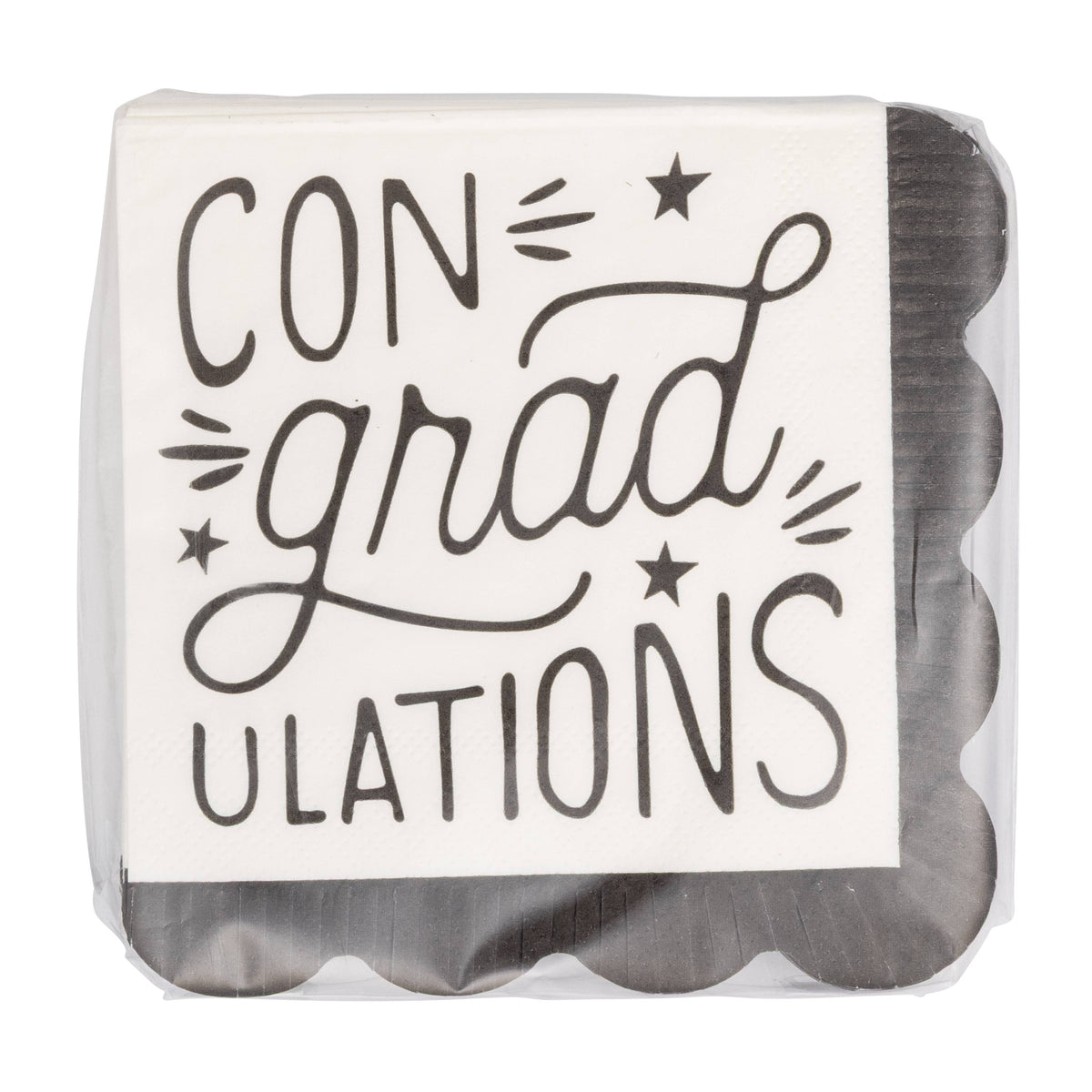 Packaged ConGRADulations graduation cocktail napkins for graduation party table decor
