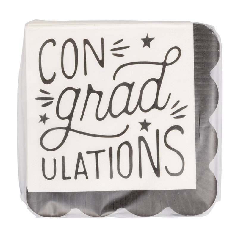 Packaged ConGRADulations graduation cocktail napkins for graduation party table decor